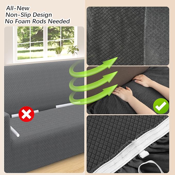 Arfntevss Stretch Sectional Couch Covers L Shaped Corner Sectional Sofa Cover - Image 4