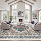 10x14 Area Rugs for Living Room, Large Washable Rug, Dining Room, Low Pile by Zesthome