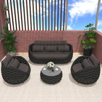 TWT Outdoor Patio Furniture Set-6 Pieces Aluminum Sectional Sofa, Metal Patio - Image 6