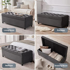 Mangodan 50" Storage Ottoman Bench, Tufted Ottoman - Image 4