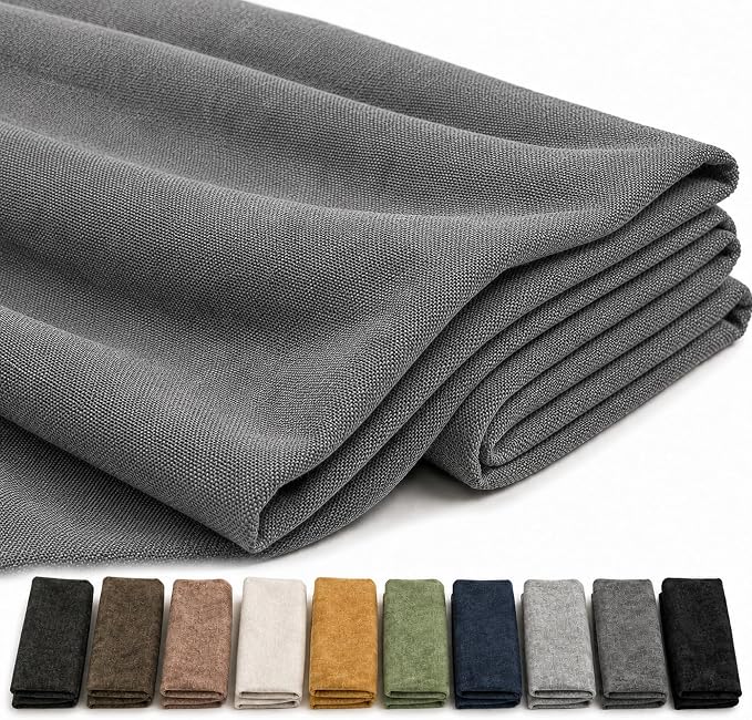 Mini Chenille Linen Blend Upholstery Fabric by the Yard, 57 Inch Wide Soft by Laklinlin