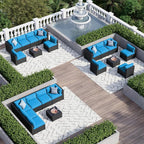 Aoxun 7 Piece Patio Furniture Set, Wicker Rattan Patio Sectional Sofa, Outdoor - Image 3