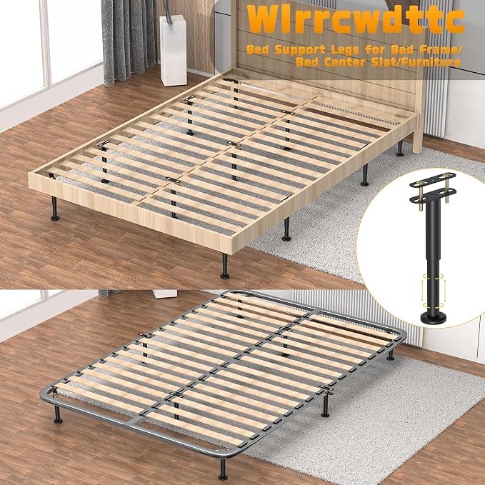Wlrrcwdttc 4 Pcs Adjustable Height Bed Support Legs 7.08-12.6 inch, Bed Frame - Image 7
