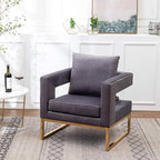 Roundhill Furniture Lenola Upholstered Accent Arm Chair - Image 2