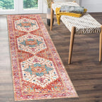 Yamaziot Washable Runner Rug, 2x8 Non-Slip Boho Vintage Hallway Kitchen Rug | - Image 7