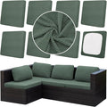 8Pcs Outdoor Cushion Covers, Elastic Patio Cushion Covers | Washable, by dreahoteztil