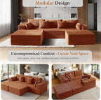 108" Cloud Sectional Couch, Comfort U Shaped Boneless Couch - Image 6