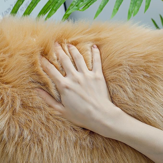 linmopm Faux Fur Sheepskin Rug, 2x3 ft | Shag Fluffy Fuzzy, High-Density Cushion - Image 6
