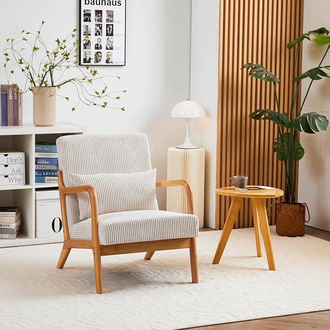 Mid-Century Modern Accent Chair, Reading Armchair by EEBUIHUI