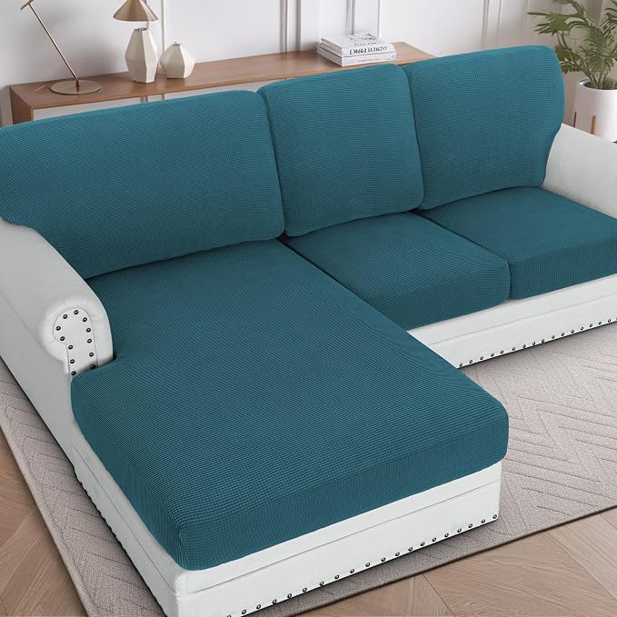 H.VERSAILTEX Sectional Couch Covers 3 Pieces Sofa Seat Cushion Covers L Shape by HVERSAILTEX