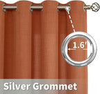 Terracotta Linen Boho Curtains 84 inch Length - Image 5