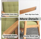 Modern Accent Chair with Wooden Table, Upholstered Linen Fabric Leisure Side - Image 6
