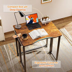 Huuger Folding Desk with Storage Shelf, 23.6 Inch Foldable Computer Table - Image 5