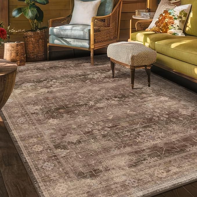 Boho Taupe Brown 5x7 Living Room Rug - Image 3