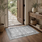 Schweek 2x3 Entryway Rug Non-Slip Washable Vintage Area Rugs Grey Door Mat | by Schweek