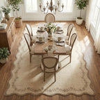GarveeHome Scalloped Area Rugs 8x10 Large Jute Washable Living Room Rug | Soft - Image 3