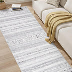 cotiled Hallway 3x10 Runner Rugs Washable Boho Rug Dark Grey | Solve Modern - Image 7