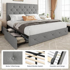 Allewie Upholstered Queen Size Platform Bed Frame - Image 6
