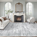 Soalmost 10x12 Area Rugs for Living Room Washable Rug Non-Slip Grey | Large by Soalmost