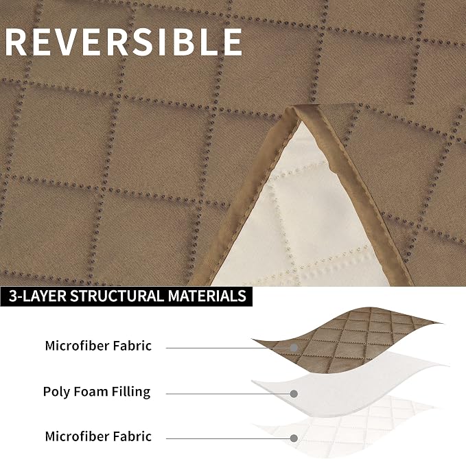 Easy-Going Oversized Loveseat Recliner Cover, Reversible Couch Cover - Image 5