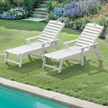 LUE BONA Lounge Chair Outdoor Set of 2, HDPS Chaise Lounge Outdoor by LUEBONA