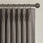Pleated Chocolate Tart Natural Linen Curtains 96 Inches Long - Image 2