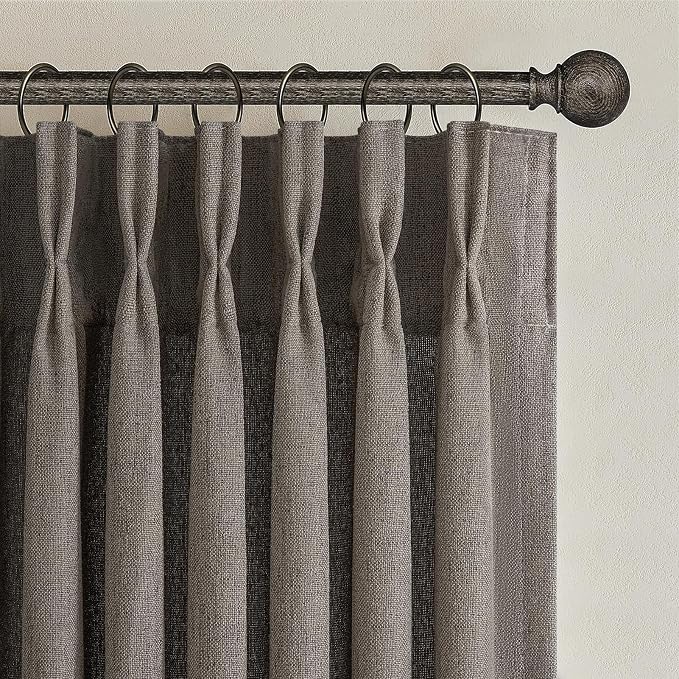 Chocolate Tart Pinch Pleat 90 Inch Bedroom Curtains 2 Panels Set, Memory Shape - Image 2