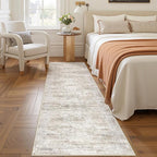 2'6 x 8' Runner Rug Non Slip, Washable Kitchen Rugs, Taupe | Neutral Rugs - Image 3