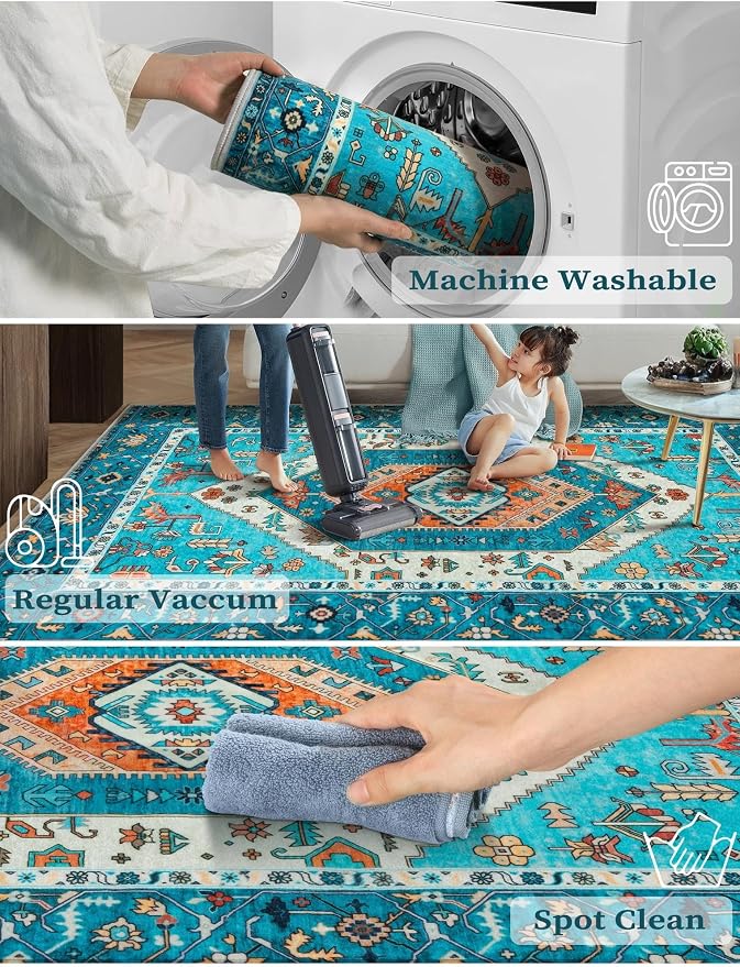 SERISSA 2'6"x8' Washable Non Slip Boho Runner Rug - Image 3