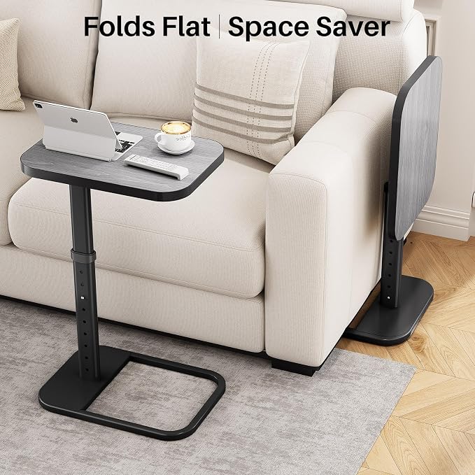 Kitstorack TV Tray Table, Adjustable Height & Rounded Metal Corners, Snack Table - Image 7