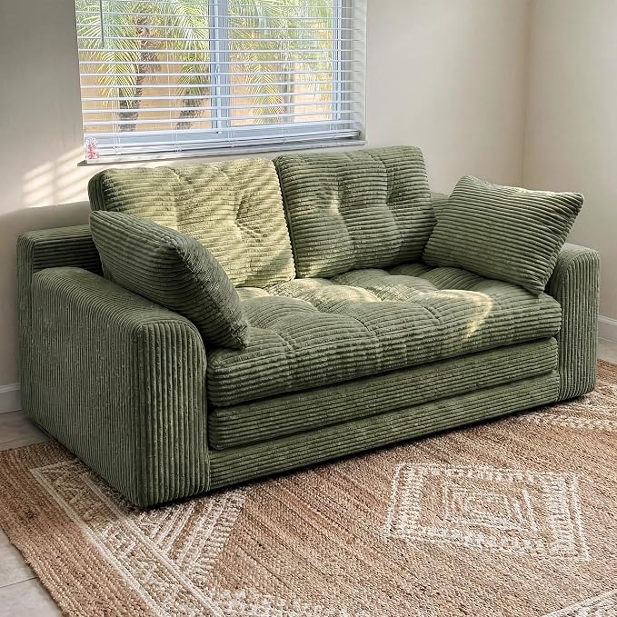 Homkdom Convertible Loveseat Sleeper, Space-Saving Folding Sofa Bed - Image 9