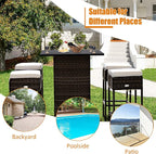 Tangkula 5 Piece Outdoor Rattan Bar Set, Patio Bar Furniture - Image 9