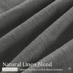 Charcoal Grey Pinch Pleated Linen Sheer Curtains 90 Inches Long 2 Panels | - Image 3