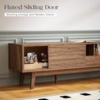 MU 70 Inch TV Stand for TVs up to 80 Inch, Mid Century Modern TV Console - Image 5