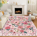 DUKINO 8x10 Area Rugs, Floral Washable Living Room Rug Non Slip, Stain Resistant by DUKINO