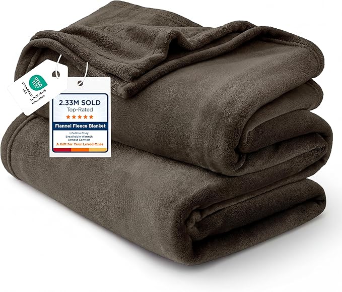 Bedsure GentleSoft Fleece Blanket Twin Size Brown by Unknown