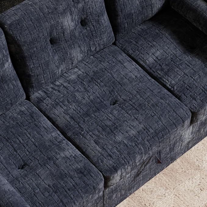 Convertible Sleeper Sofa Bed, 63 Inch Chenille Pull Out Couch - Image 10