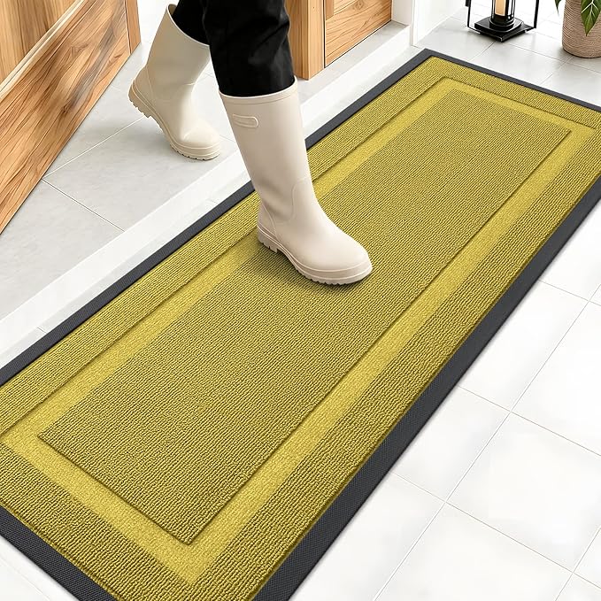 OLANLY Front Door Mat Outside 47x17, All-Season Heavy-Duty Rubber Doormat | by OLANLY