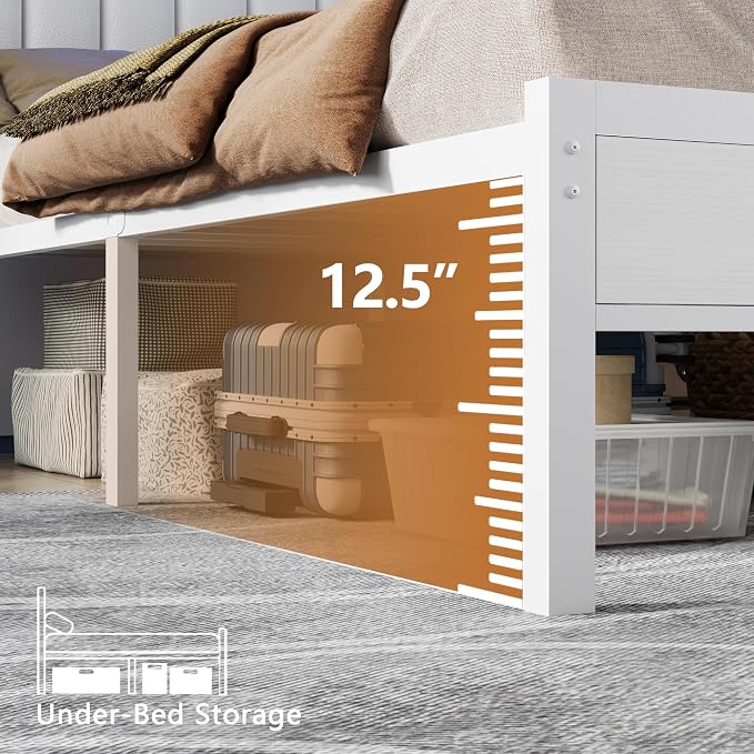 Furnulem White Full Size Bed Frame - Image 9