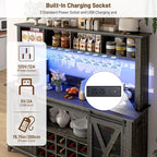 63"Wide 58"H Farmhouse Coffee Bar Cabinet - Image 5