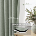 100% Blackout Curtains 90 Inch Length 2 Panels Set - Image 4