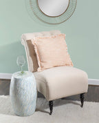 Linon Tylin Ivory and Blue Capiz Drum Accent Table - Image 6