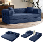 79" Convertible Sofa Bed with Fixed-Shape Frame & Removable Armrests, Modular by SAVENICA