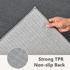 2x8 Dark Grey Solid Runner Rug Washable Non-Slip - Image 5