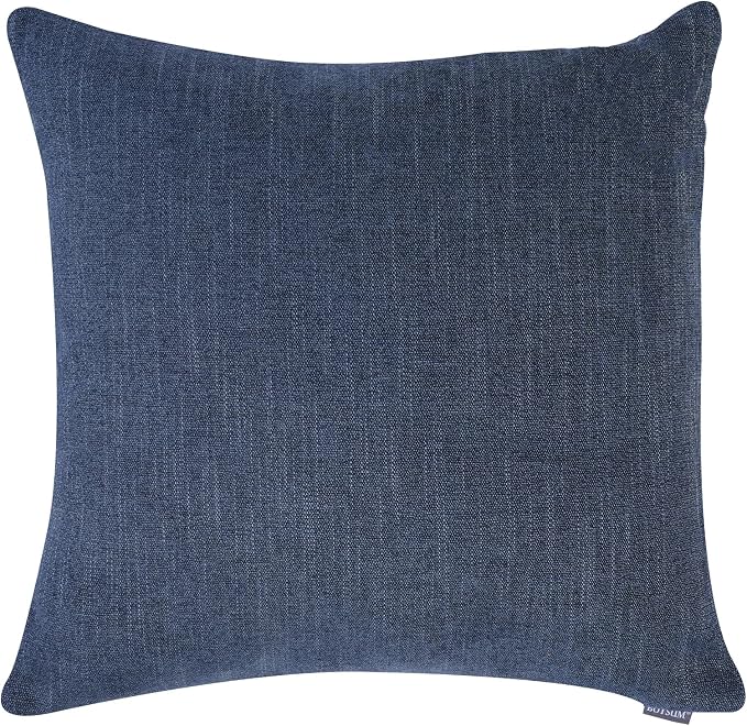 Set of 2 Leather Throw Pillow Covers Cotton Linen Decor Patchwork Pillow Cover - Image 3