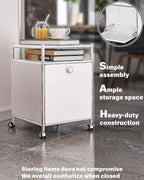 Matte Storage Cart with Flap Door, Large Capacity Storage Cart with Detachable - Image 4