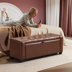 GRAINELL Storage Ottoman Bench, Upholstered Tufted Bedroom Bench by Unknown