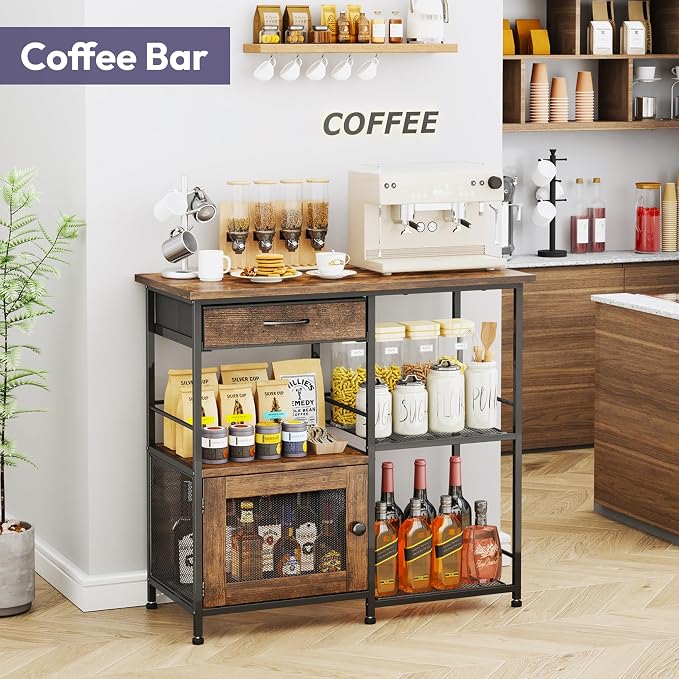 SWTYMIKI 33.31''x14.25'' Coffee Bar Cabinet - Image 4