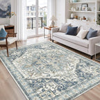 5x7 Area Rugs for Living Room, Large Washable Rug, Dining Room, Low Pile by Zesthome