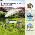 Vongrasig 6 Pieces Folding Patio Dining Set, All Weather Small Metal Outdoor - Image 6